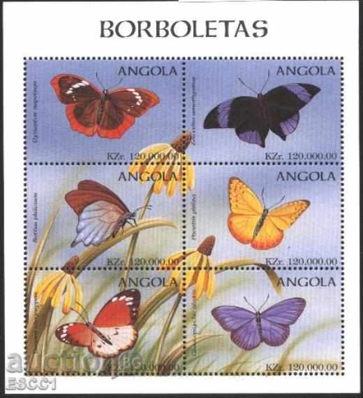 Clean block Fauna Insects Butterflies 1998 from Angola