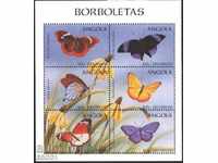 bloc curat Fauna Insecte fluturi 1998 din Angola
