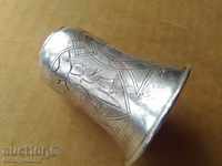 Silver glass with engravings 1891g marked84Moskva Tsarska Russia