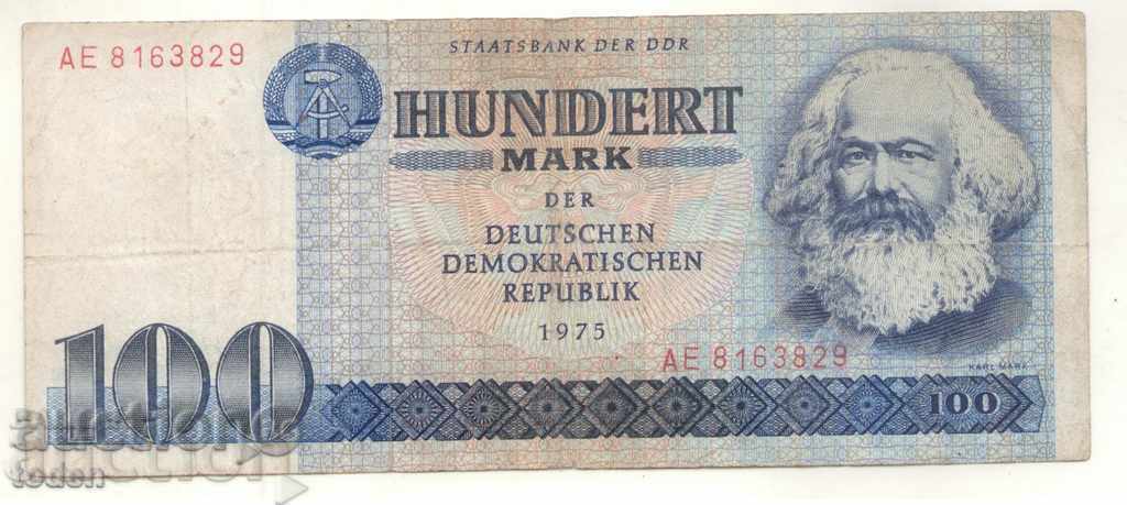 Germania-100 Mark der DDR-1975-P# 31a-Hârtie