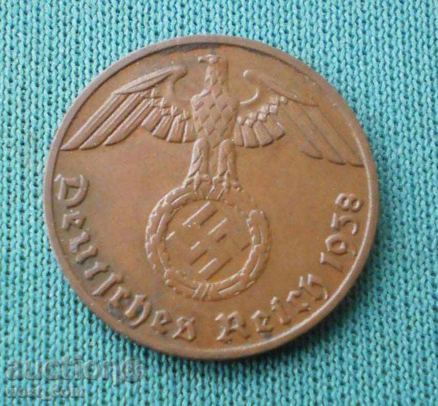 Germania III Reich 1 Pfennig 1938 E UNC