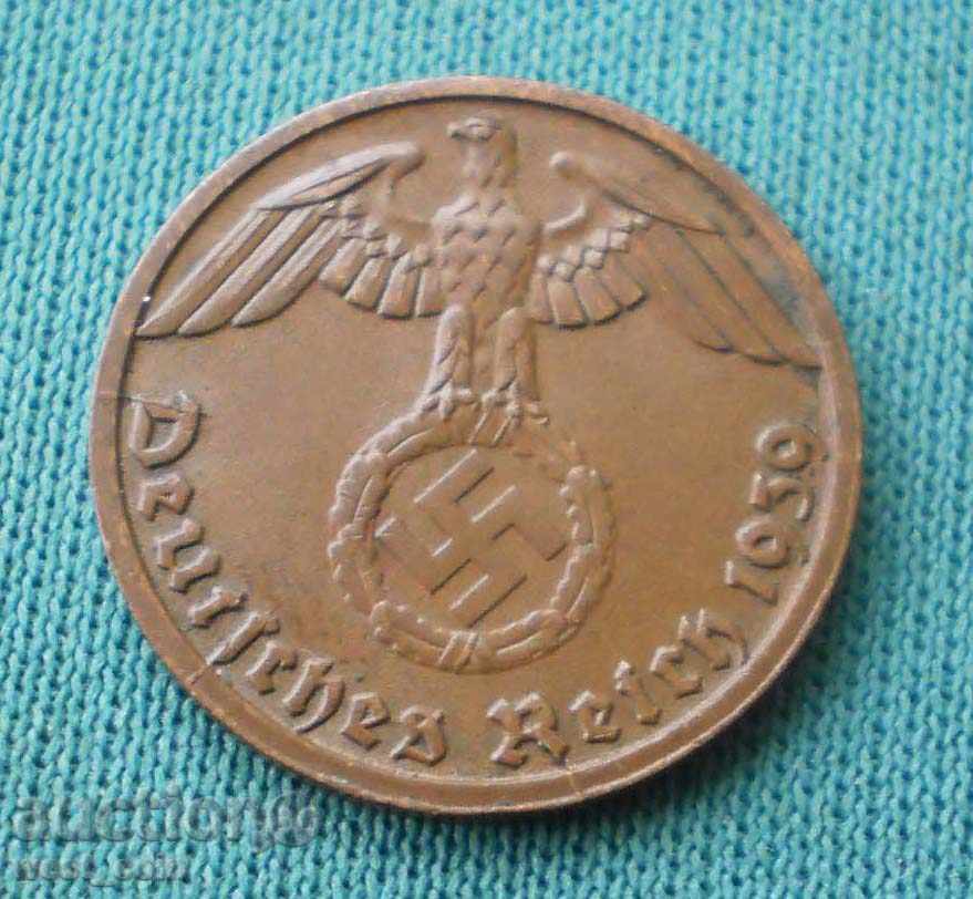 Germania III Reich 1 pfennig 1939 D UNC