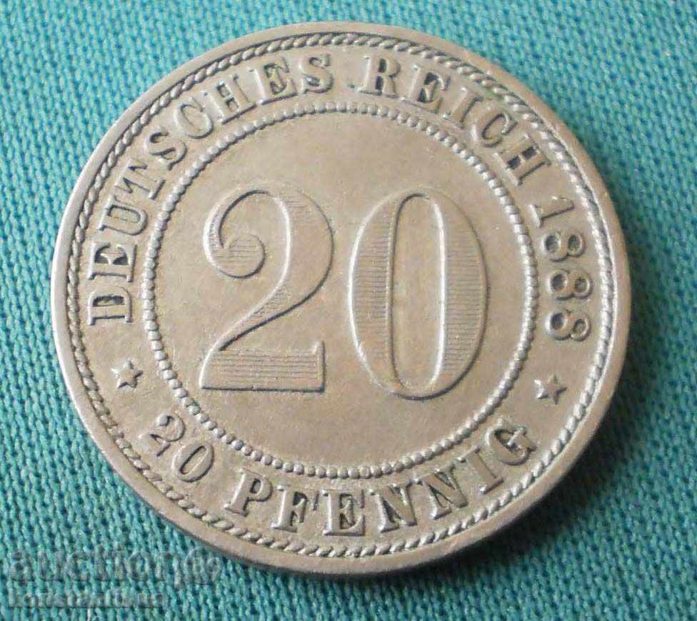 Germany 20 Pennig 1888 A Rare