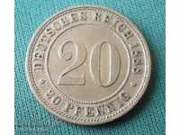 Germany 20 Pennig 1888 A Rare