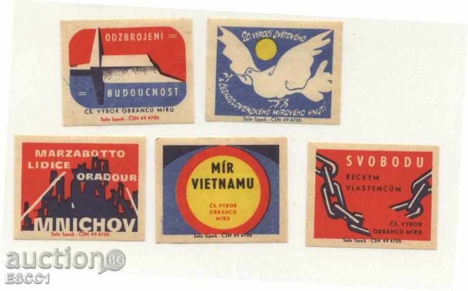 5 match tags MIKS from the Czechoslovak Lot 10