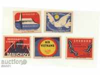 5 etichete Matchbox din Cehoslovacia mulțime MIX 10