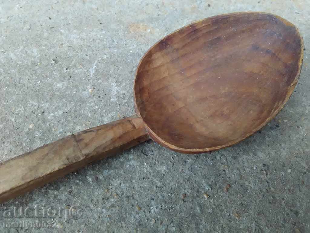 Auction Very old wooden spoon, ladle, wooden Auction Very old wooden spoon, ladle, wooden
