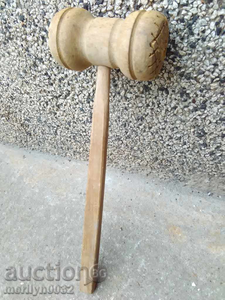 Auction Old wooden big hammer, tool, wooden Auction Old wooden big hammer, tool, wooden