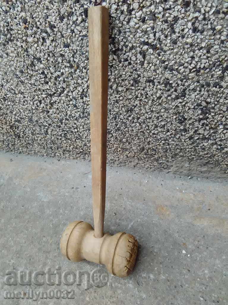 Old wooden big hammer, tool, wooden - 5 Old wooden big hammer, tool, wooden - 5