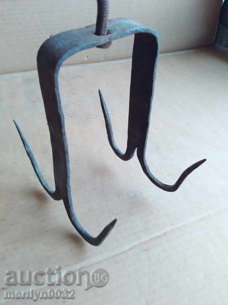 Αρχαία πλαστά άγκιστρο για εκδορά, τετραπλό άγκιστρο - 5