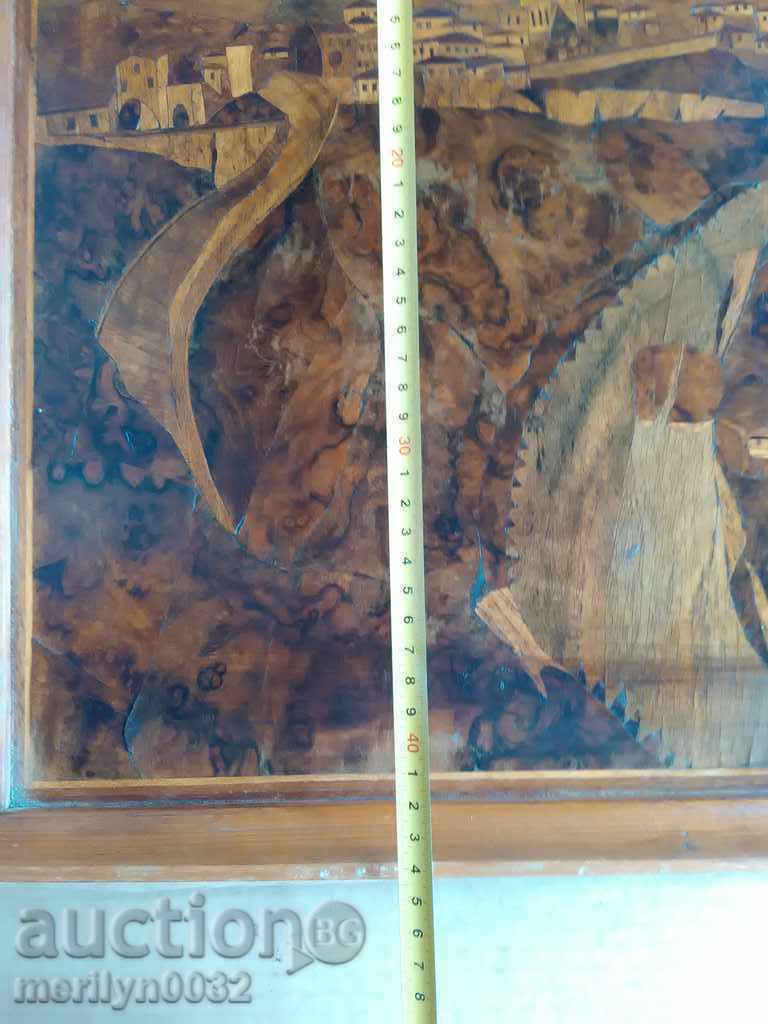 Licitație Poza într-un cadru de lemn Tarnovo INTARZY peisaj