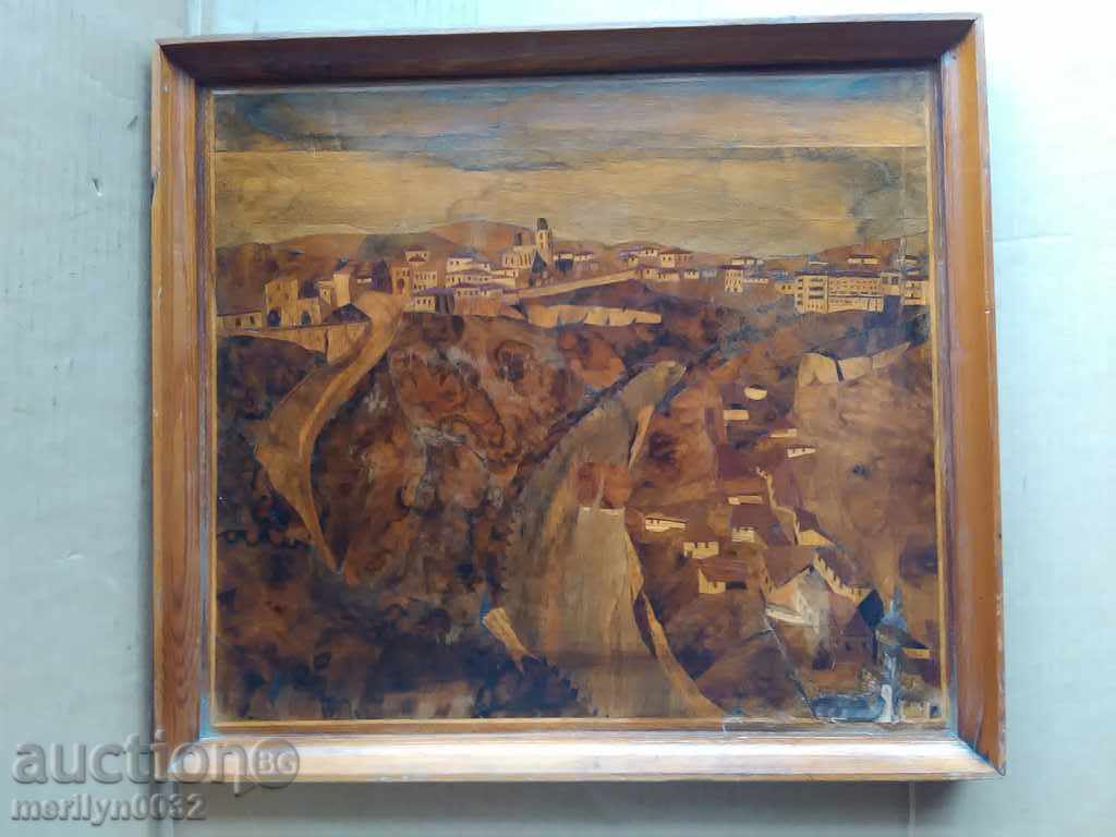 Picture Frame lemn intarsii peisaj Târnovo
