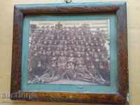 Old photo frame, photography group portrait of military