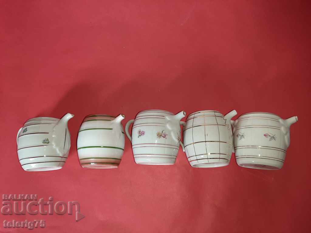 Collection Bulgarian Old Retro Porcelain 'Pitcher Barrel' - 5 pcs. with price 50.00 BGN | € 25.56 Collection Bulgarian Old Retro Porcelain 'Pitcher Barrel' - 5 pcs. with price 50.00 BGN | € 25.56