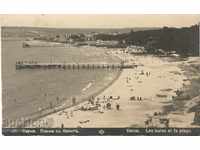 Антикварна пощенска картичка - Варна, Плажа съ баните