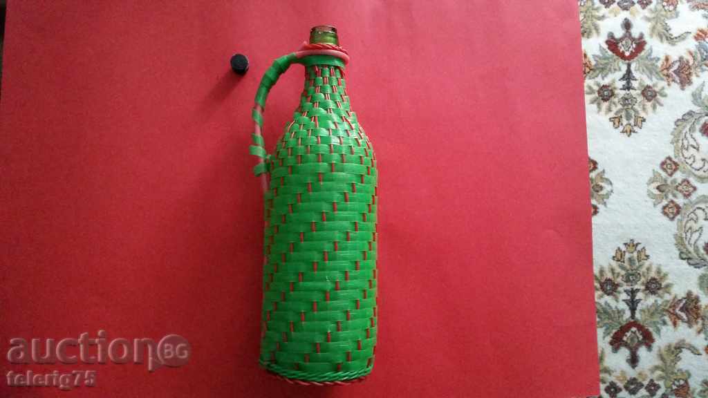 Παλιά μπουκάλι / μπουκάλι / κανάτα με όμορφα πλεγμένο με plug-2.2L