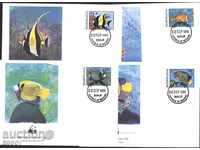 Първодневни пликове (FDC) WWF Фауна Риби 1986 от Малдиви