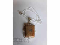 Necklace with natural jasper, medallion, pendant