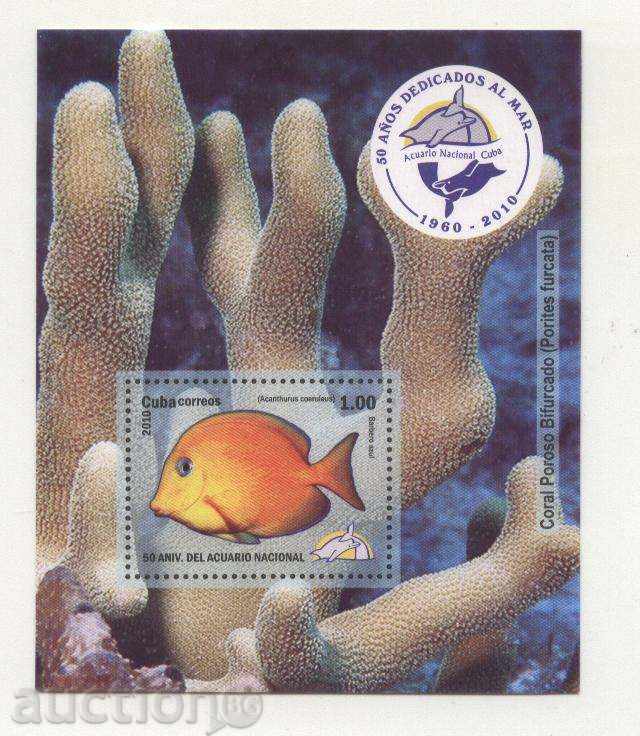 Чист  блок Морска фауна Риба 2010 от Куба
