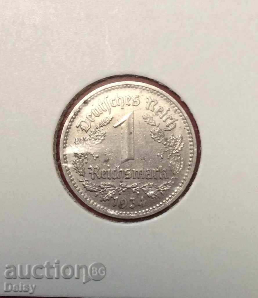 Германия 1 марка 1934 D