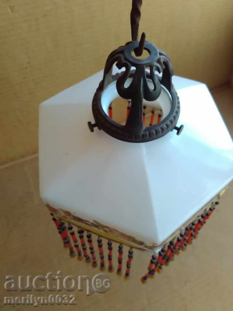 Old glass shade, lamp, lamp, chandelier with price 189.00 BGN | € 96.63 Old glass shade, lamp, lamp, chandelier with price 189.00 BGN | € 96.63