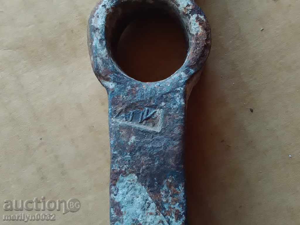 Old Bulgarian hammer hammer tool forged wrought iron - 5