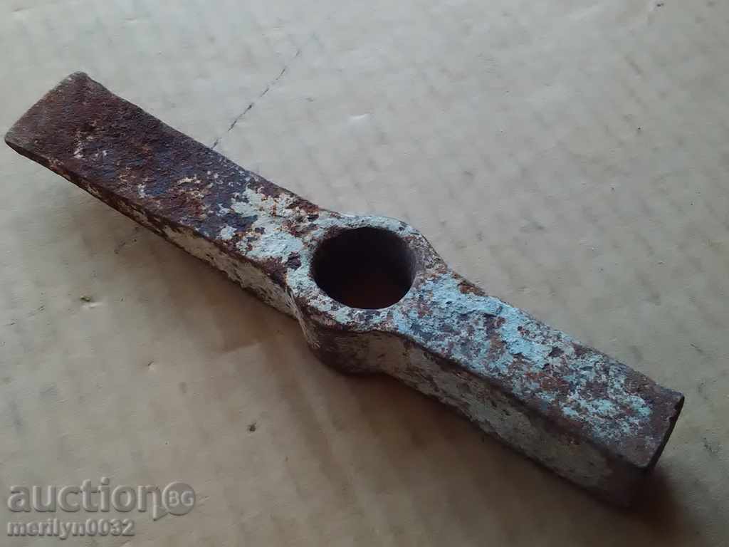 Old Bulgarian hammer hammer tool forged wrought iron - 6