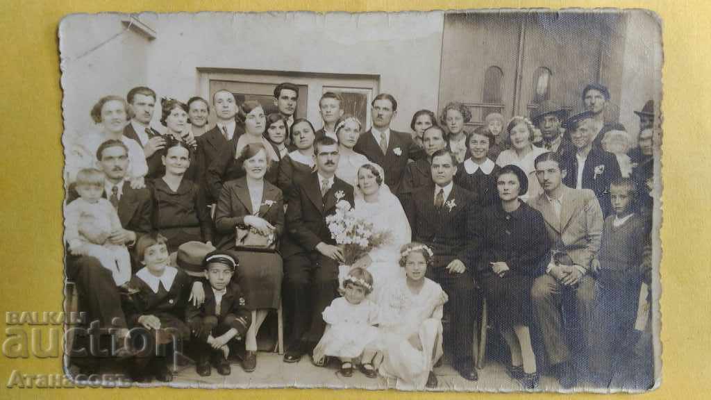 Παλιά φωτογραφία Γάμος 1936 Φωτογραφία Αδελφότητα της εργασίας Σόφια