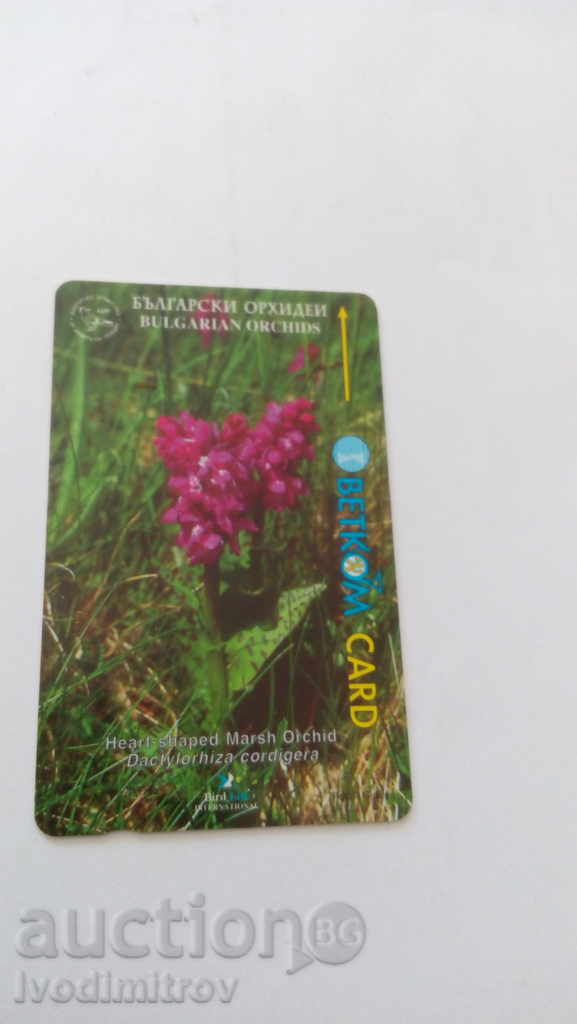 Calling Card BETKOM forma de inima Marsh Orchid