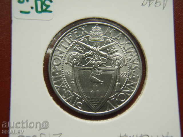 2 Lire 1942 Vaticana - Unc - 5 2 Lire 1942 Vaticana - Unc - 5