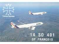 Радиолюбителска пощенска картичка - Аеробус А-330 и А-340