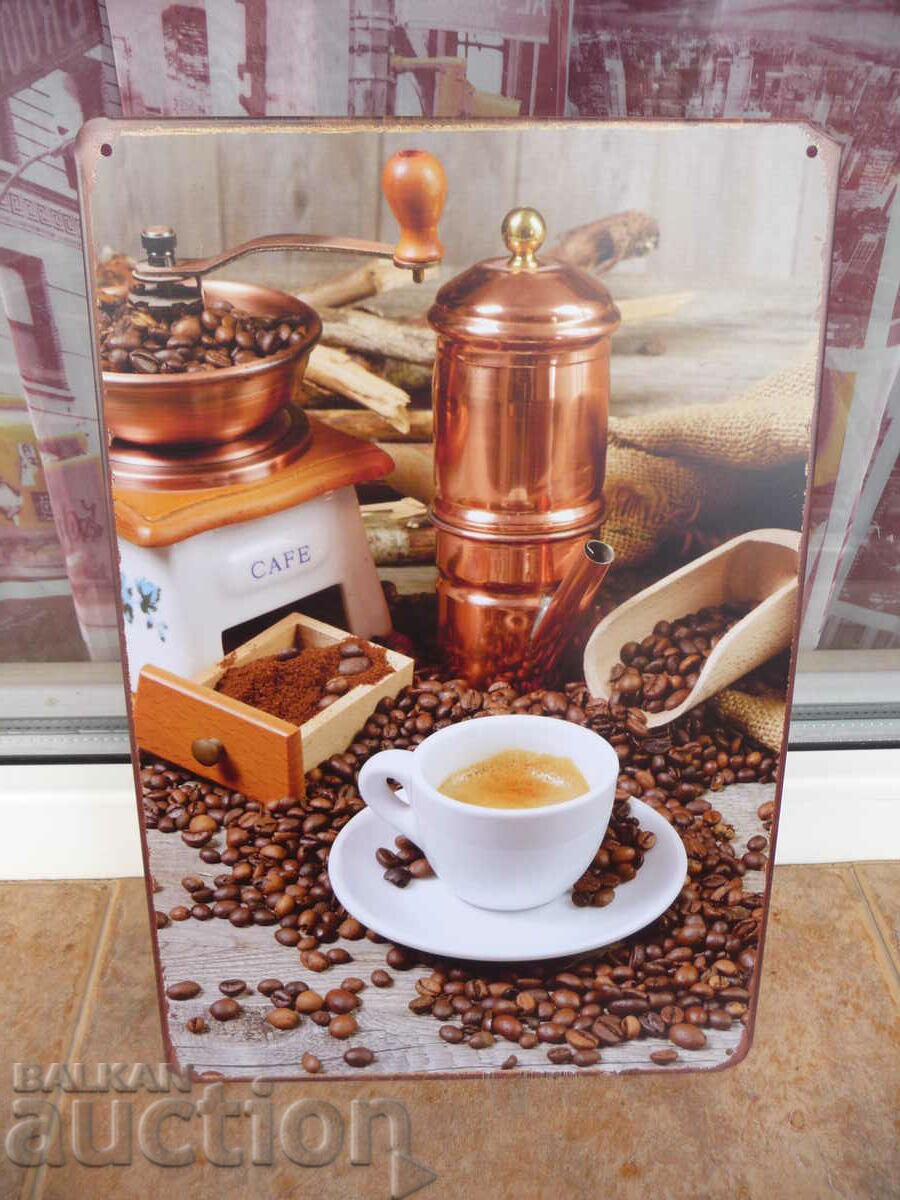 Metal plate coffee coffee maker grains jesse wooden spoon