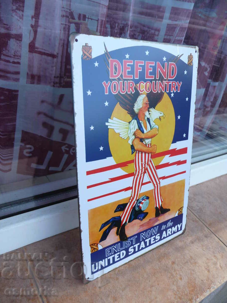 Auction Metal plaque different sign up in the US Army now Auction Metal plaque different sign up in the US Army now