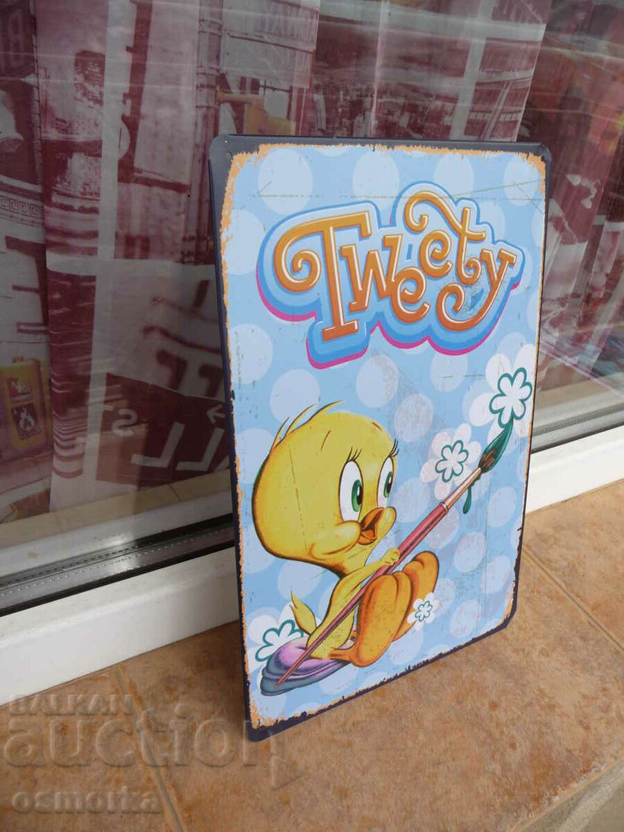 Metal plate comic character Tweety Tweety chicken animation brush with price 18.00 BGN | € 9.20 Metal plate comic character Tweety Tweety chicken animation brush with price 18.00 BGN | € 9.20