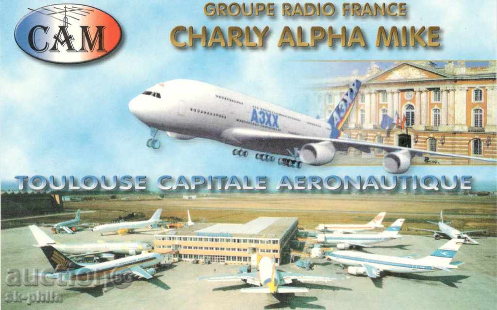 Радиолюбителска пощенска картичка - Аеробус А-380