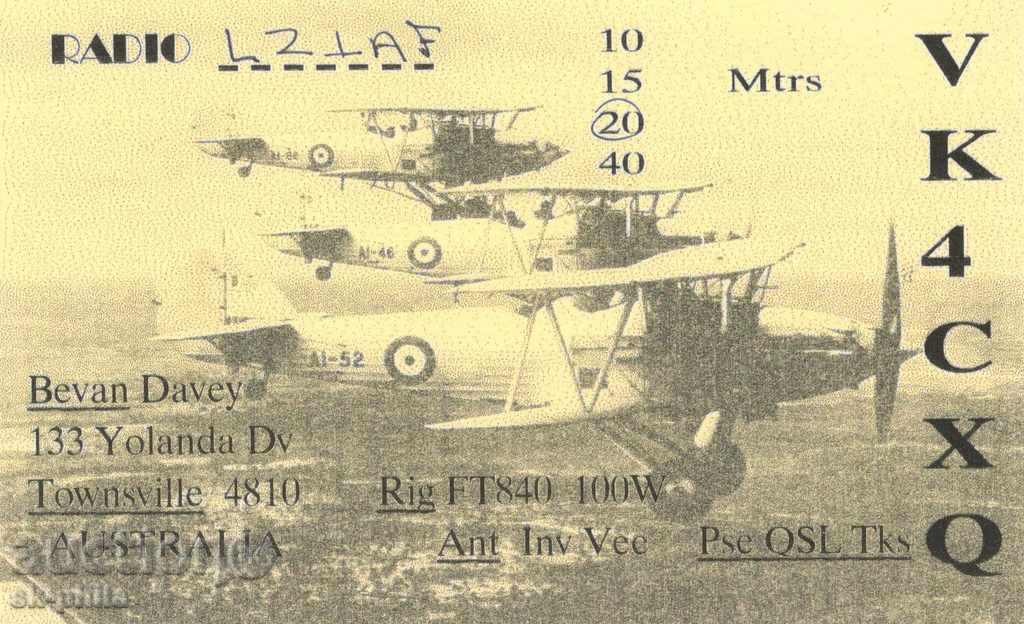 Radio postcard - Old military biplane