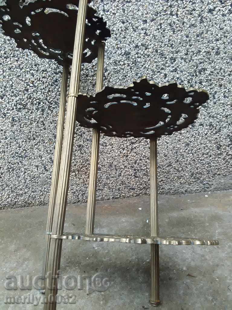 Old openwork bronze table applications stand shelf étagère with price 296.00 BGN | € 151.34 Old openwork bronze table applications stand shelf étagère with price 296.00 BGN | € 151.34