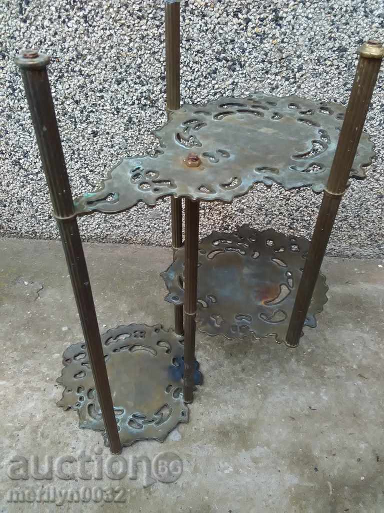 Old openwork bronze table applications stand shelf étagère - 6 Old openwork bronze table applications stand shelf étagère - 6