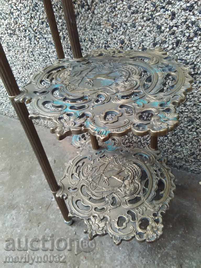 Old openwork bronze table applications stand shelf étagère - 7 Old openwork bronze table applications stand shelf étagère - 7