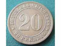 Germany 20 Pfennig 1888 D Rare