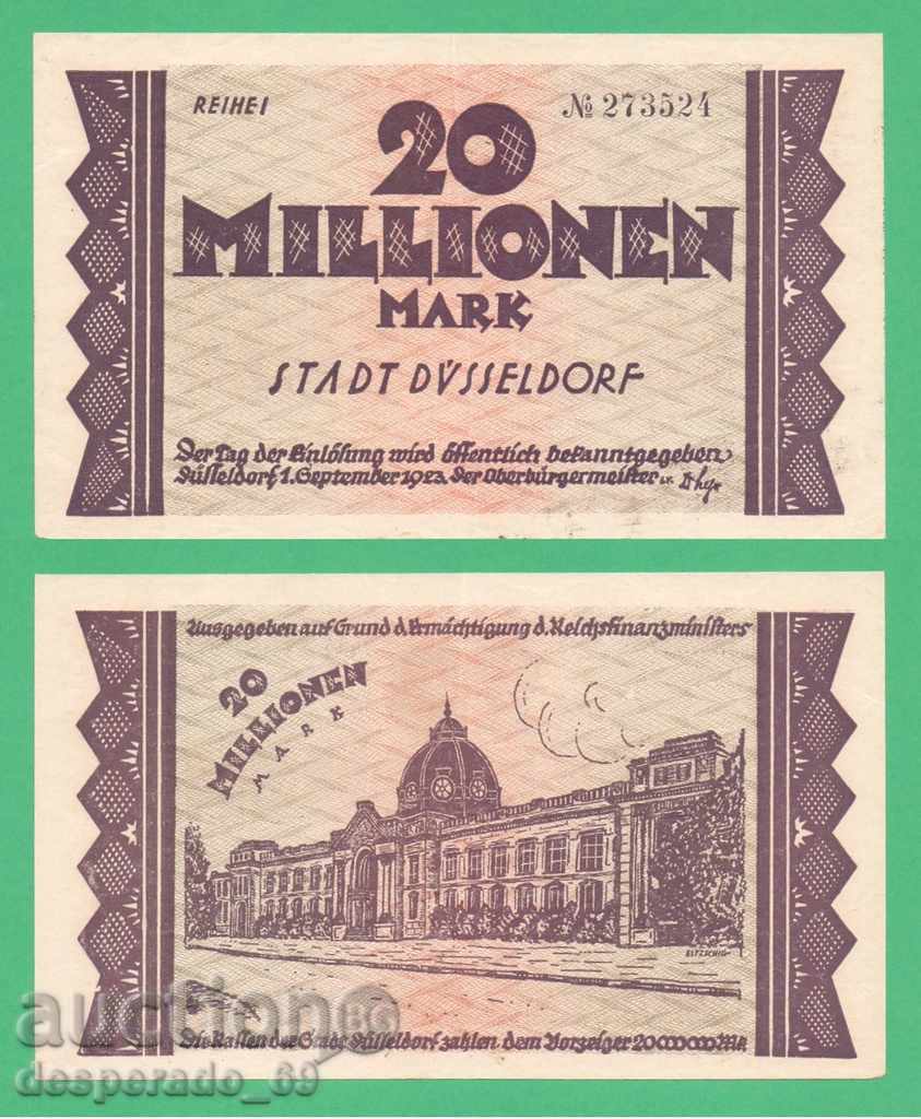 (¯` '• .¸GERMANIYA (Düsseldorf) 20 de milioane de mărci anul 1923. •' '°)