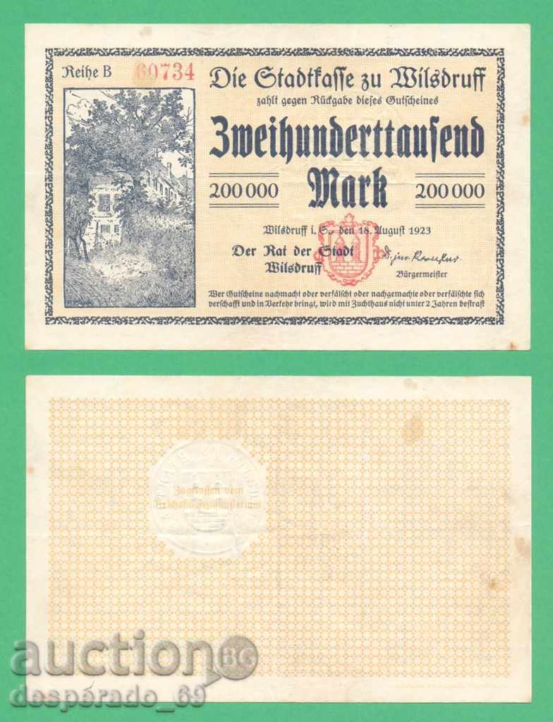 (¯`'•.¸GERMANIA (Wilsdrufff) 200 000 mărci 1923¸.•'´¯)