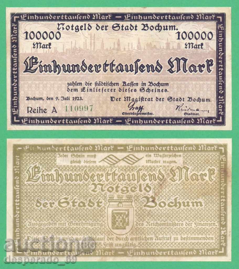 (¯`'•.¸GERMANIA (Bochum) 100.000 de mărci 1923 (3)¸.•'´¯)