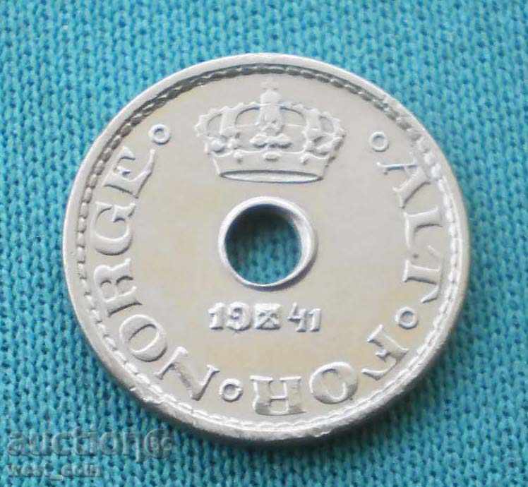 Норвегия  10  Оре  1941 UNC   Рядка Монета