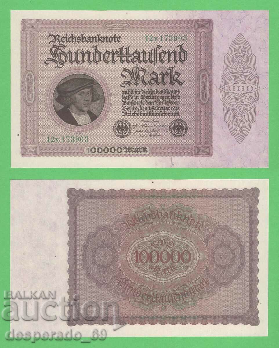 (¯`'•.¸ГЕРМАНИЯ  100 000 марки 01.02.1923  UNC¸.•'´¯)