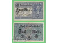 (¯`'•.¸ГЕРМАНИЯ  5 марки 1917  UNC  (2)¸.•'´¯)