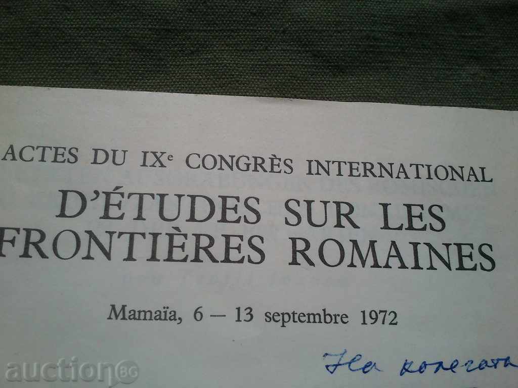 D'Etudes sur les Frontières Romaines. (Autograph)