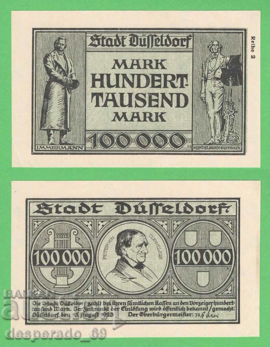 (¯`'•.¸GERMANIA (Düsseldorf) 100.000 mărci 1923 UNC-¸.•'´¯)