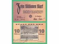 (¯`'•.¸ГЕРМАНИЯ (Bad Ems) 10 милиона марки 1923  aUNC¸.•'´¯)