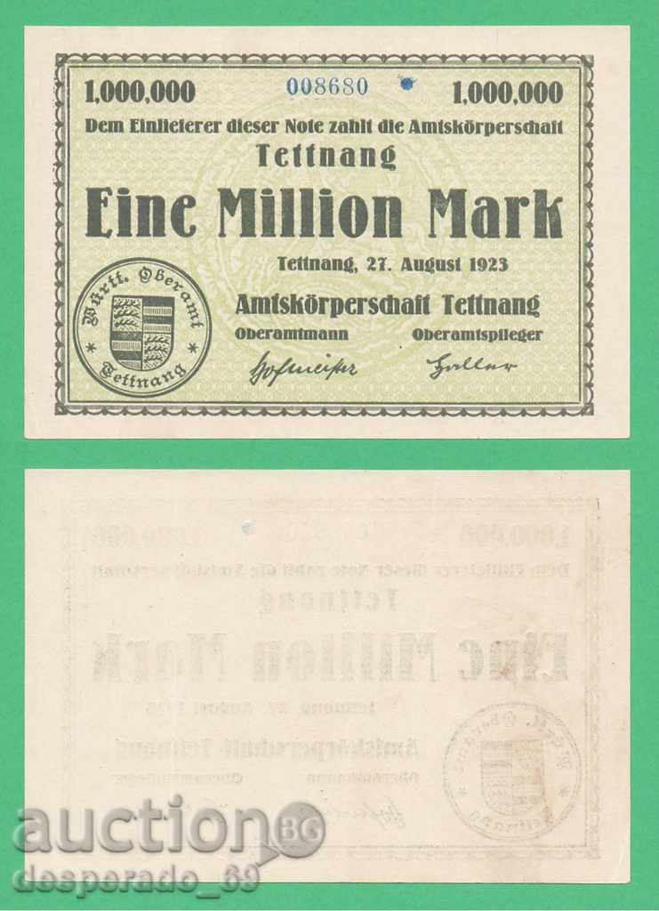 (¯`'•.¸ГЕРМАНИЯ (Tettnang) 1 милион марки 1923  aUNC¸.•'´¯)